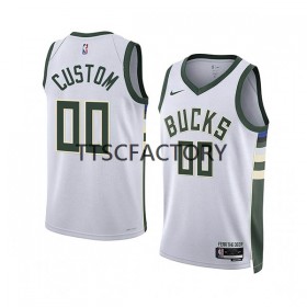 Camiseta Hombre Milwaukee Bucks Personalizadas Nike 2022-23 Association Edition Blanco Swingman